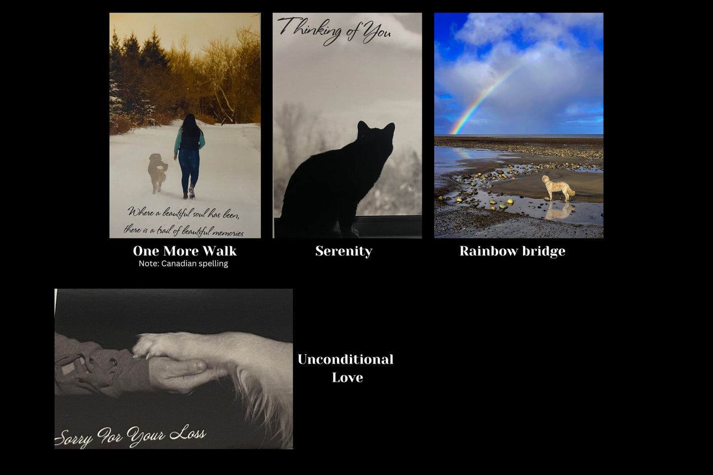 Folded Pet Sympathy Cards